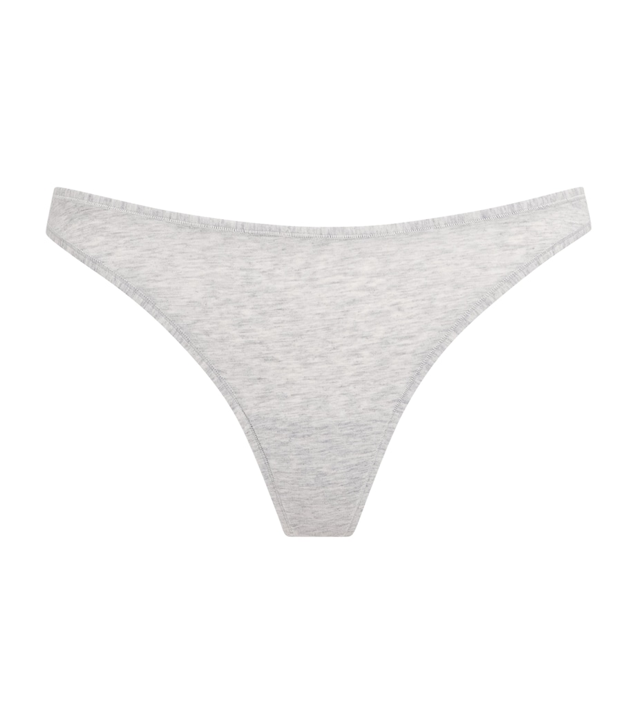 Skims Womens Everyday Cotton Thong Light Heather Grey Image 1