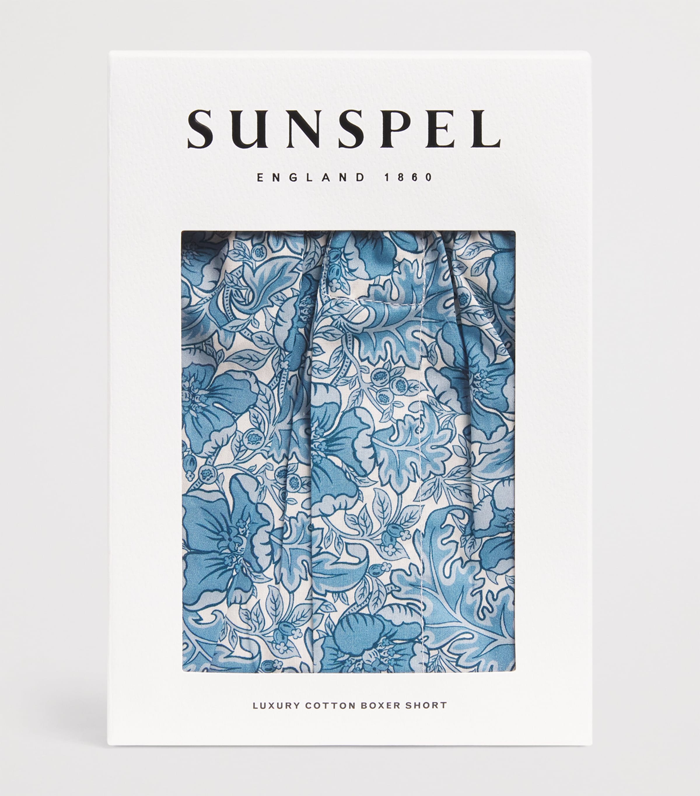 Cotton Printed Boxer Shorts BUXB STN BLU MON FLR Image 4