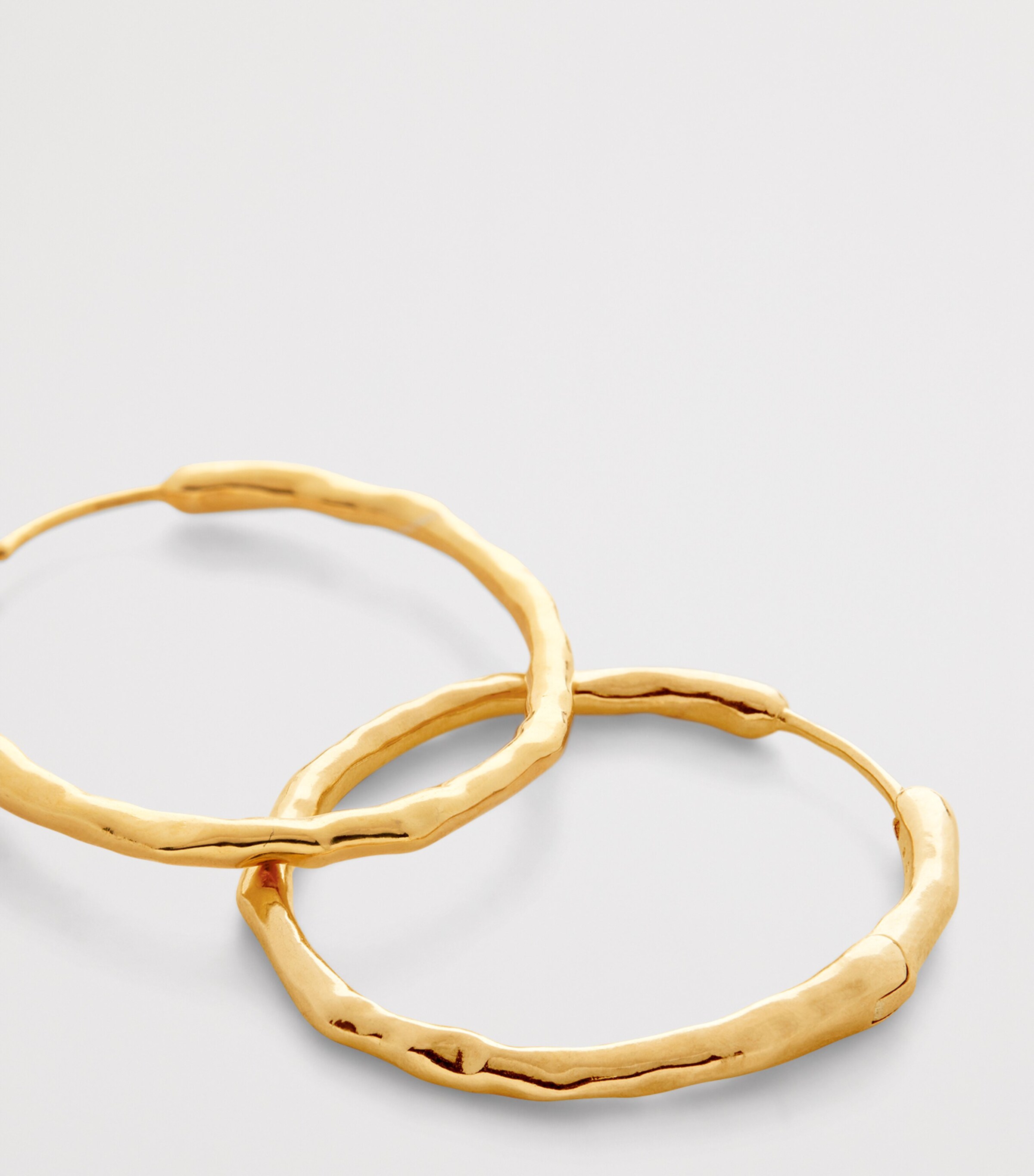 Monica Vinader Medium Gold Vermeil MV Siren Muse Hoop Earrings Gold Vermeil Image 2