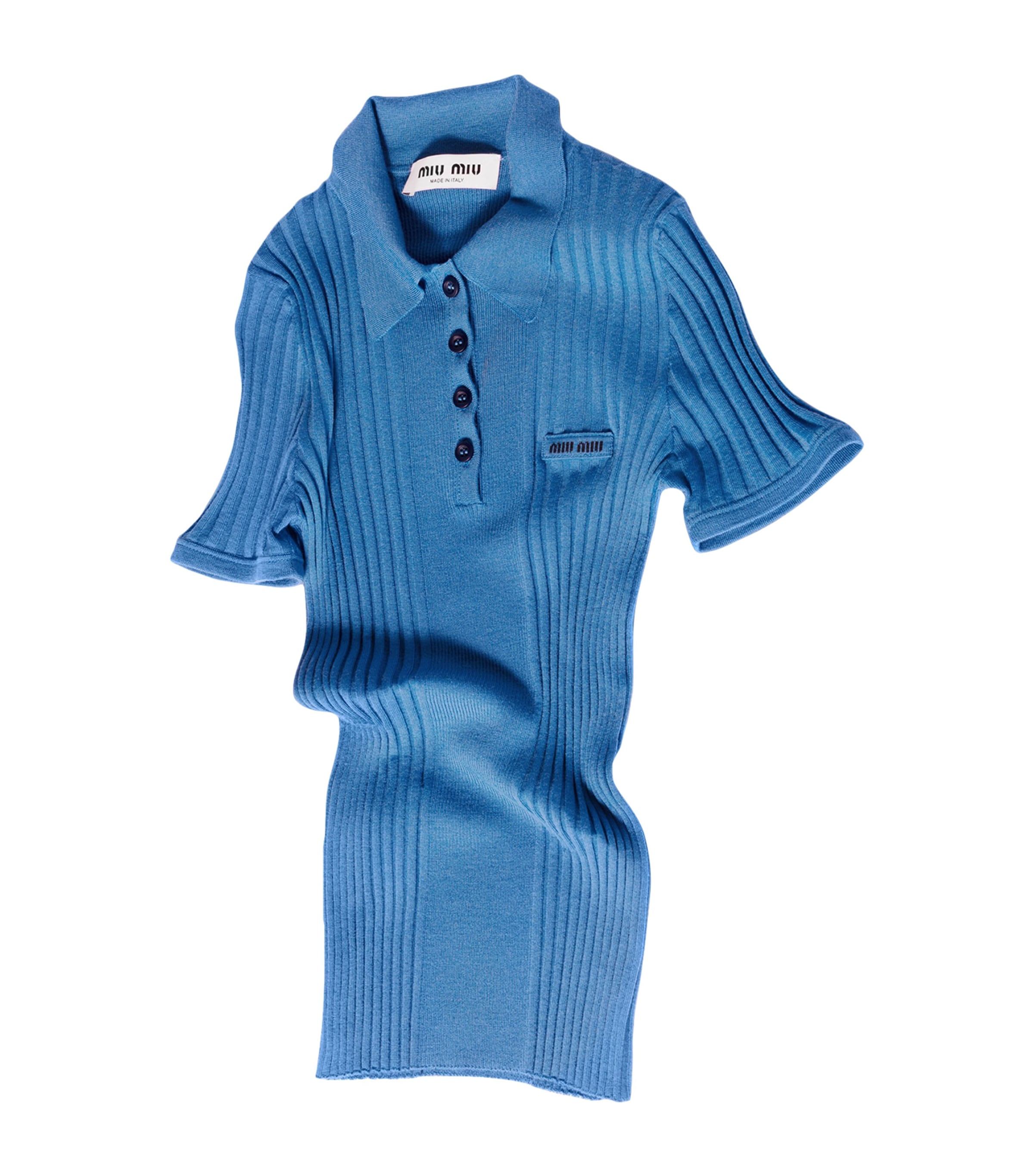 Miu Miu Womens Wool Logo Polo Shirt Image 1