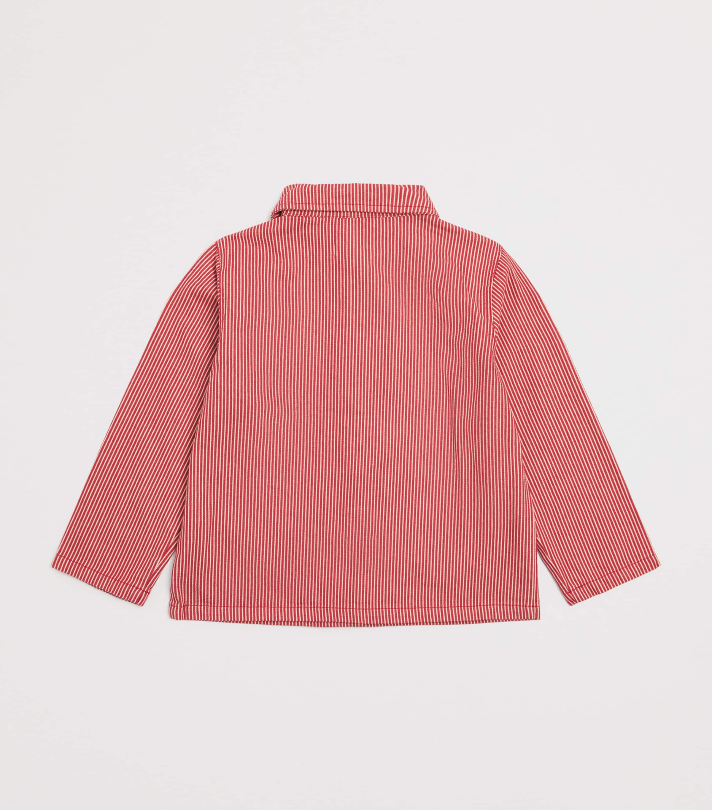 Organic Cotton Stripe Luc Overshirt (5-10 years) P25119 MILK ROUGE Image 2