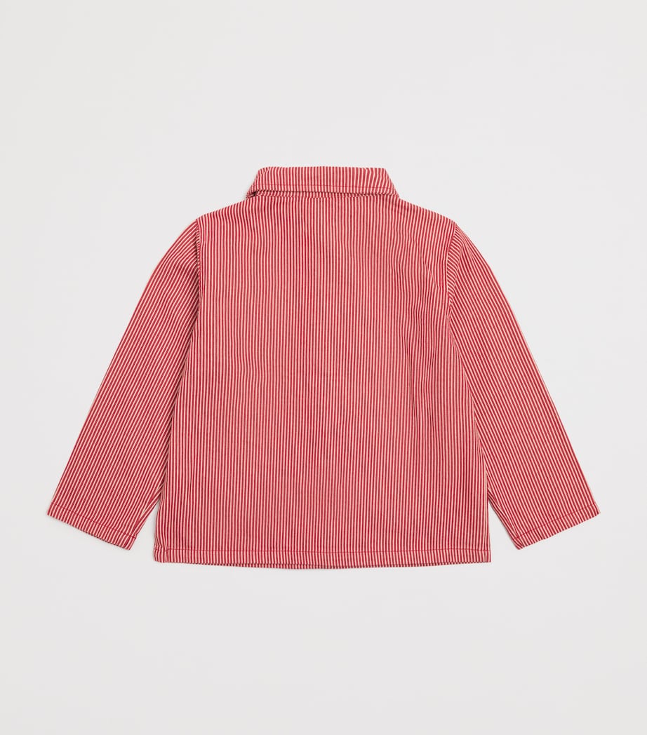 Organic Cotton Stripe Luc Overshirt (9 Months-4 years) P25119 MILK ROUGE Image 2