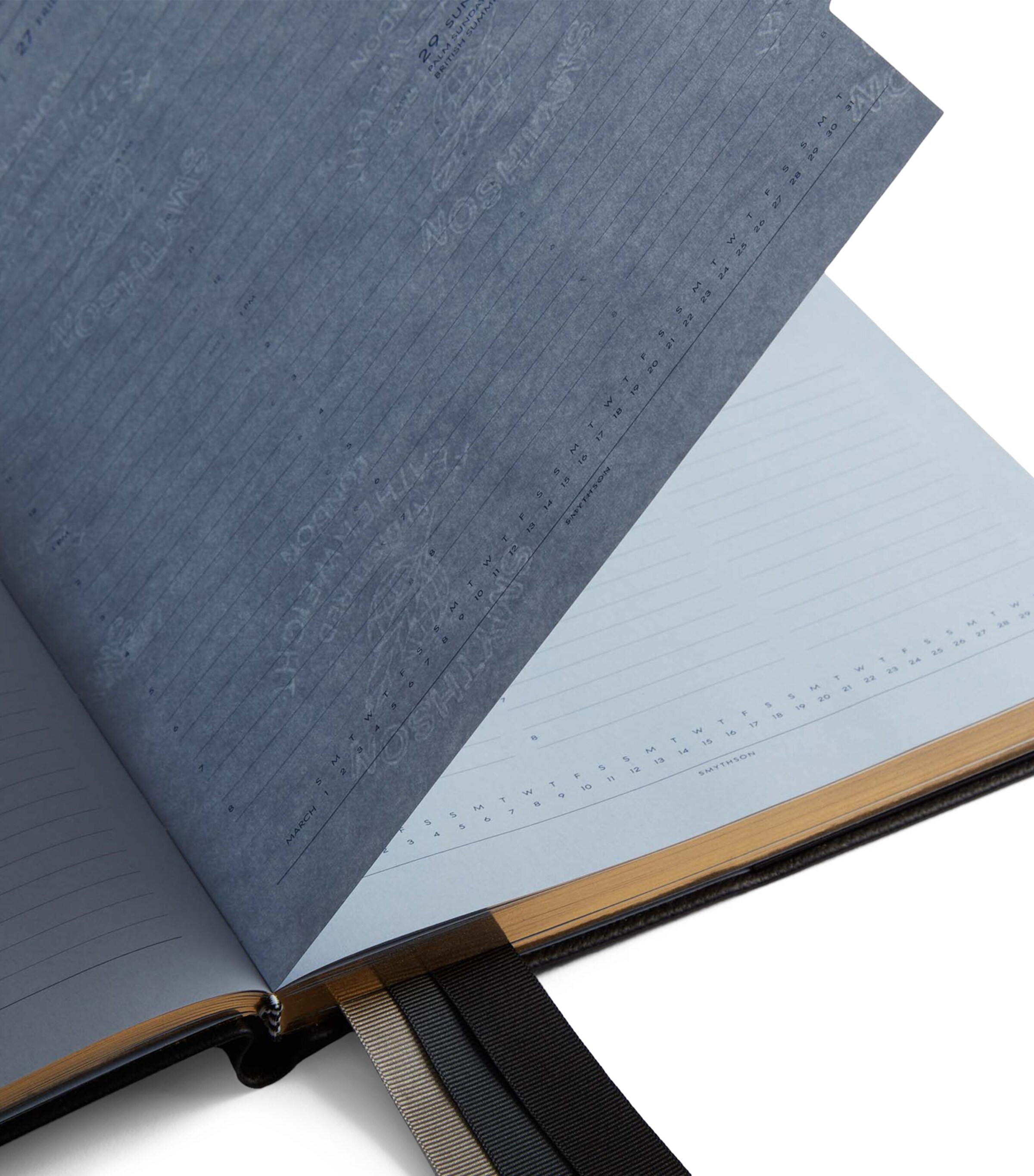 Smythson Leather Portobello Weekly Diary 2025 Black Image 4