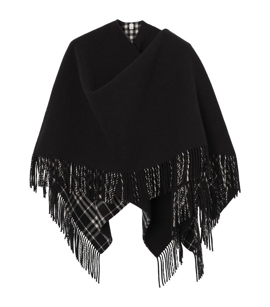Burberry Wool Fringe Blanket Cape Blackcalico Image 1