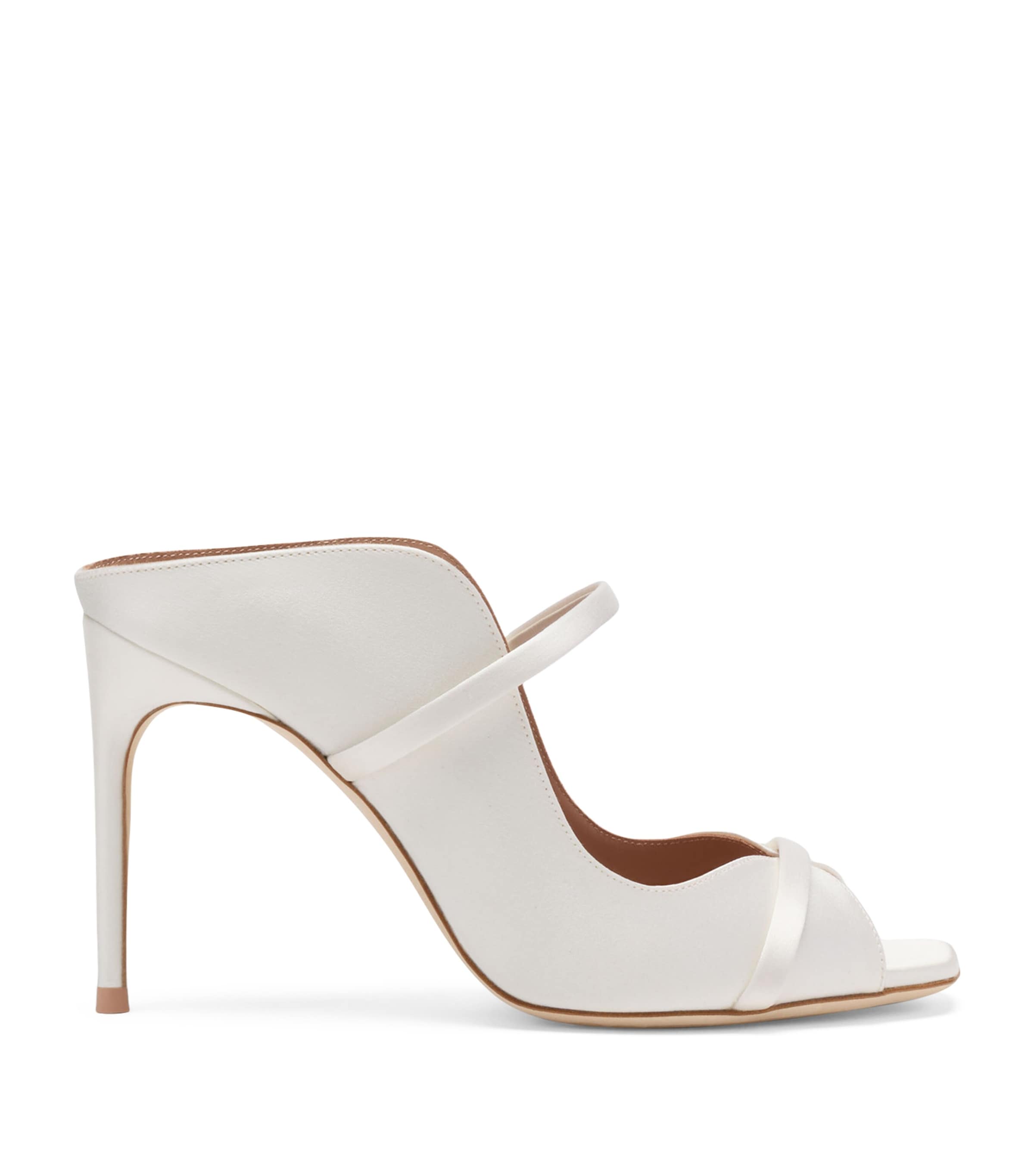 Malone Souliers Satin Noah Heeled Sandals 90 Ivory
