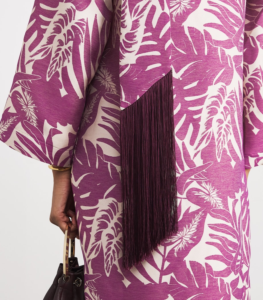 Flamingo Open-Collar Kaftan PLUM-ECRU Image 4