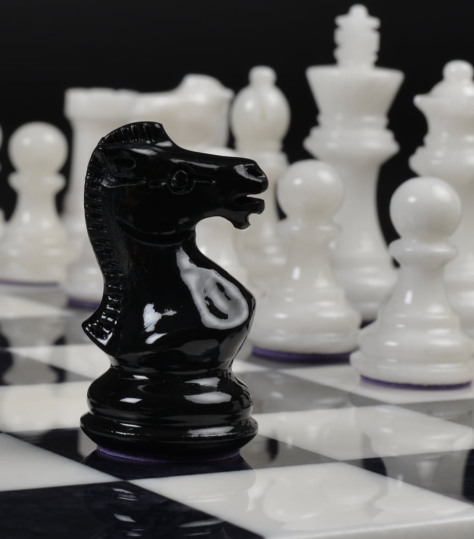 Stone Chess Set BLACK AND WHITE Image 2