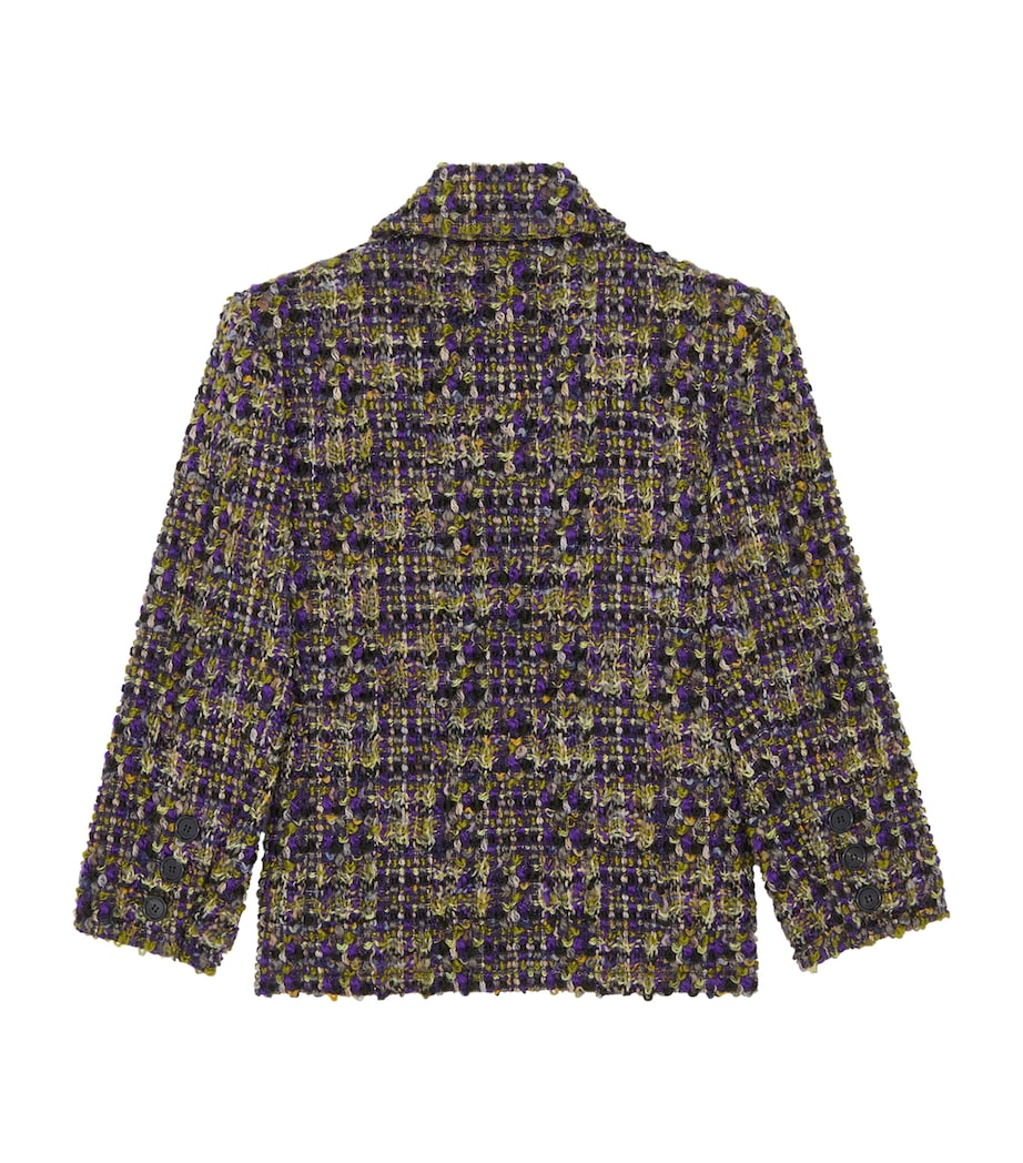 Saint Laurent Womens Tweed Single-Breasted Blazer Image 2