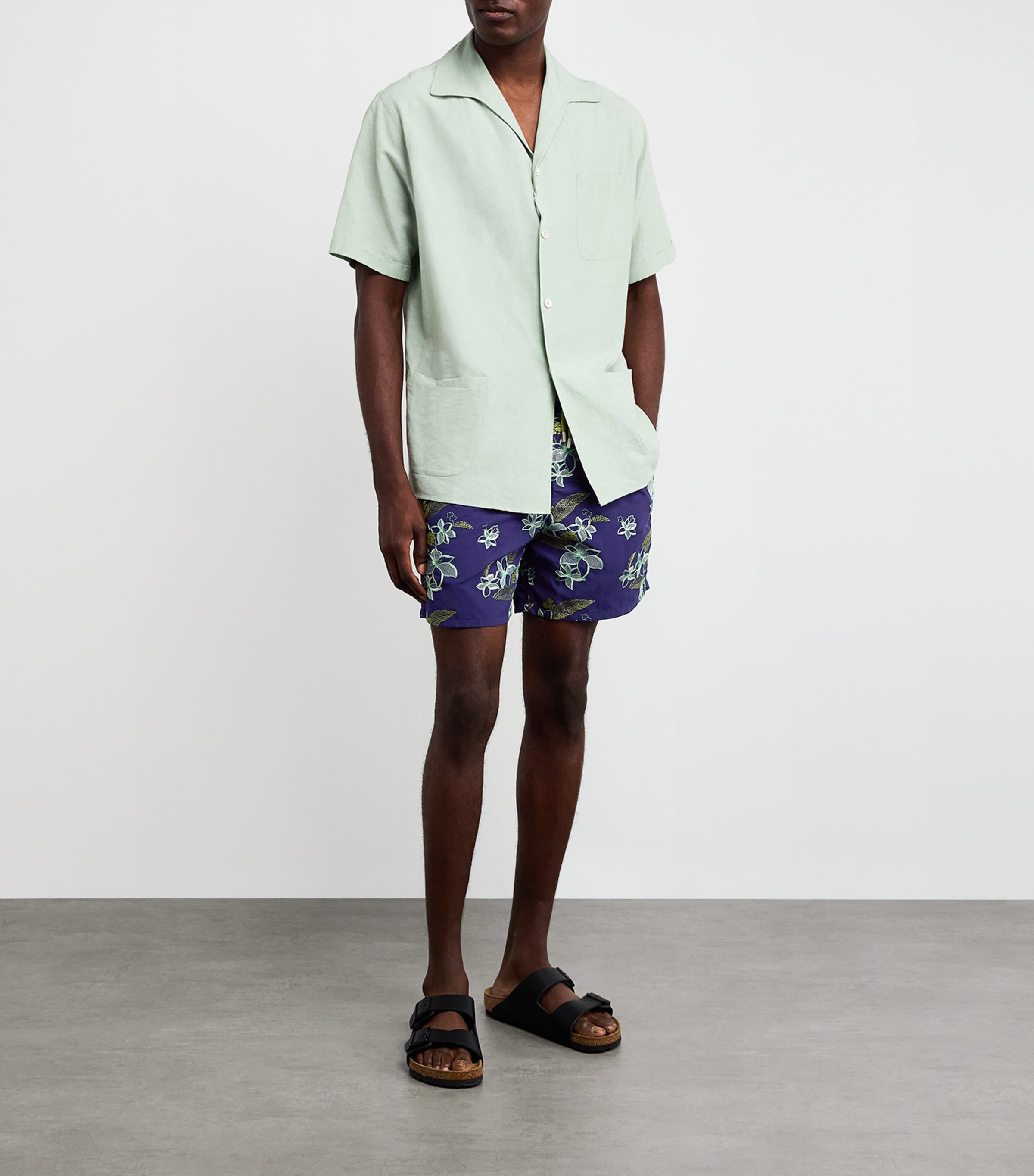 Flower Power Embroidery Mistral Swim Shorts 605 MIDNIGHT Image 2