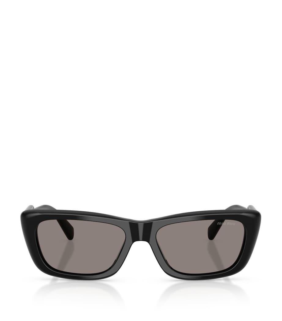 Miu Miu Acetate Rectangle Sunglasses Black Image 1