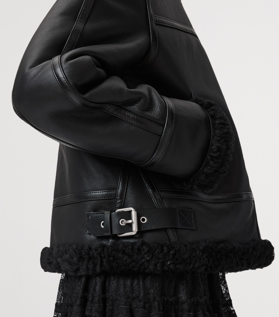 Shearling Lorel Flying Jacket BLACK/BLACK Image 4