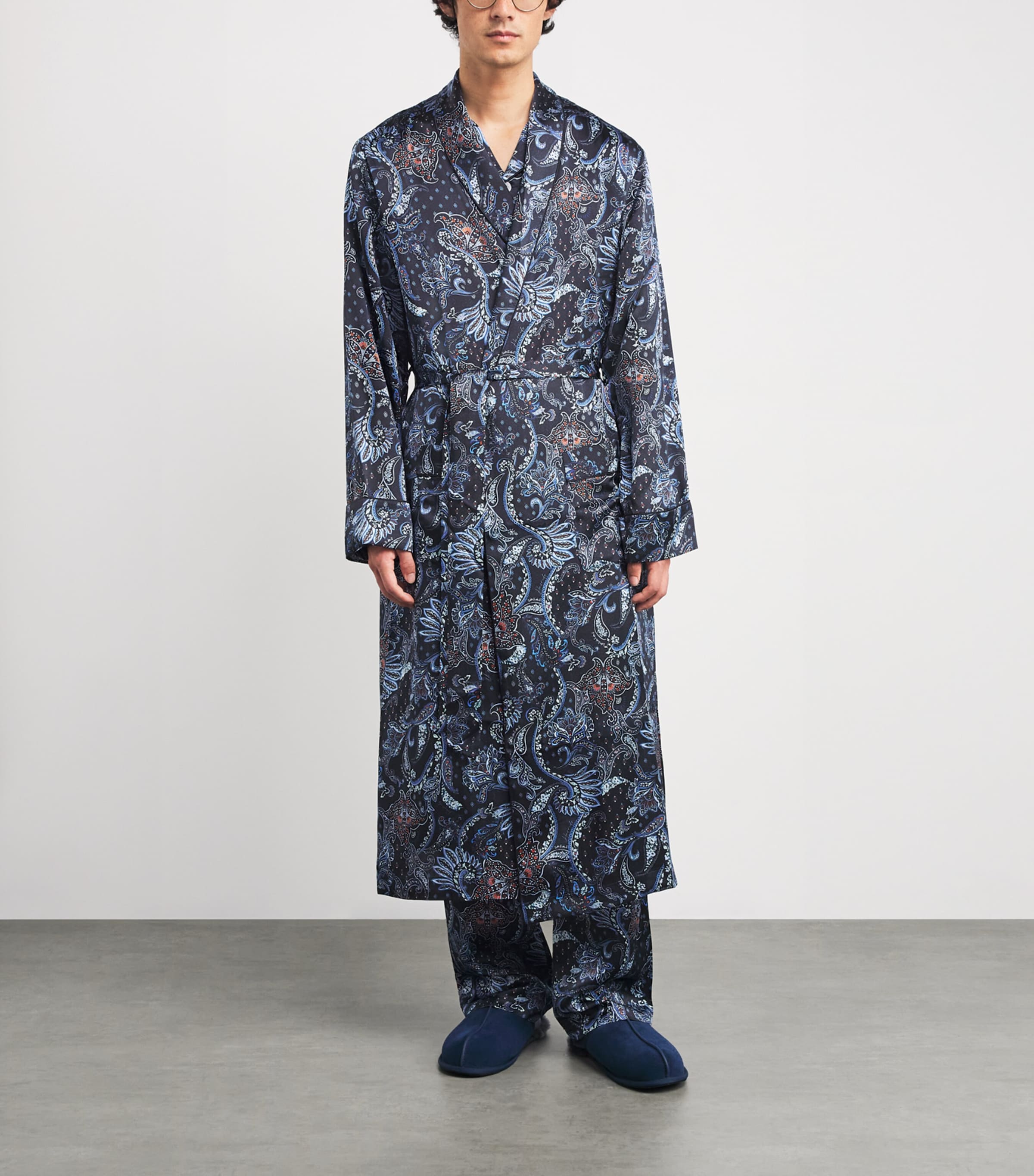 Silk Paisley Print Night Robe MULTI Image 2