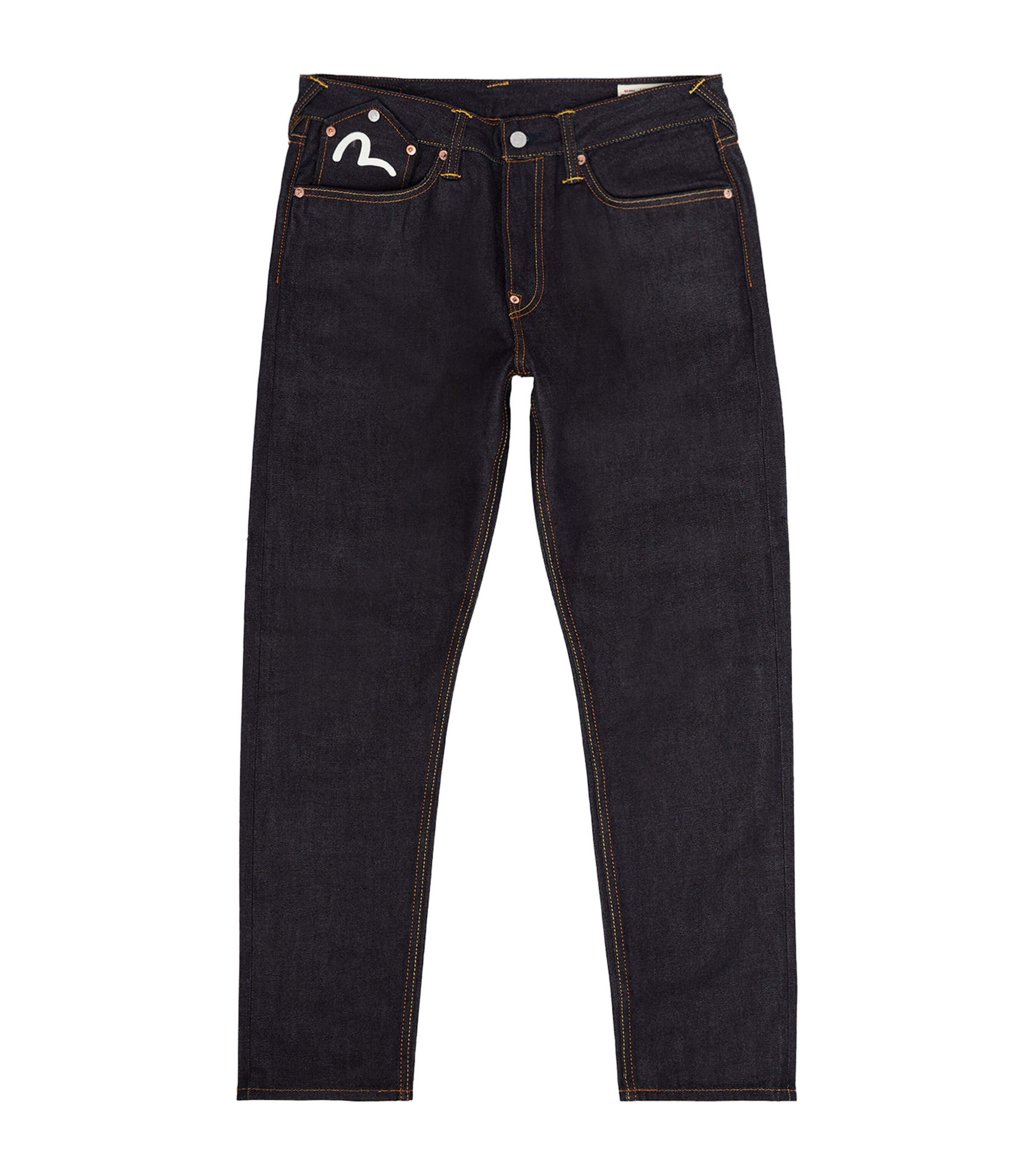 Shop Evisu Seagull Cropped Jeans In Navy