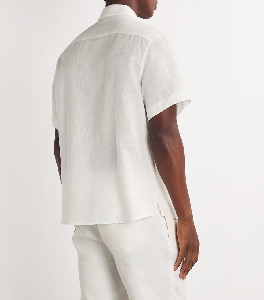 Linen Castro Short-Sleeve Shirt WHITE Image 4