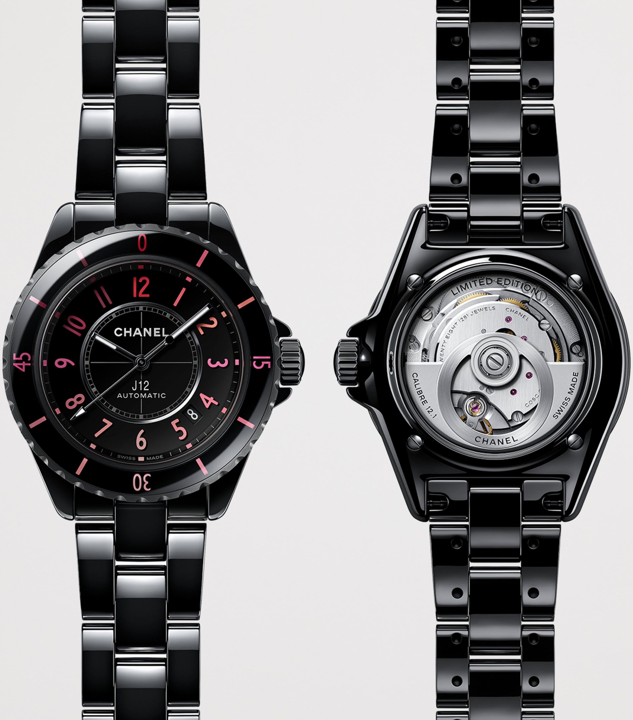 Ceramic and Steel J12 Blush Calibre 12.1 Watch 38mm BLACK Image 3