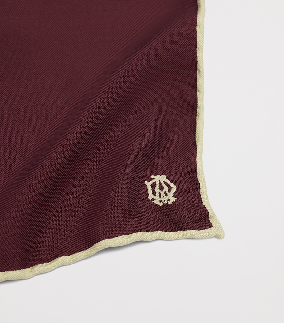 Dunhill Mulberry Silk Cypher Logo Pocket Square Image 2