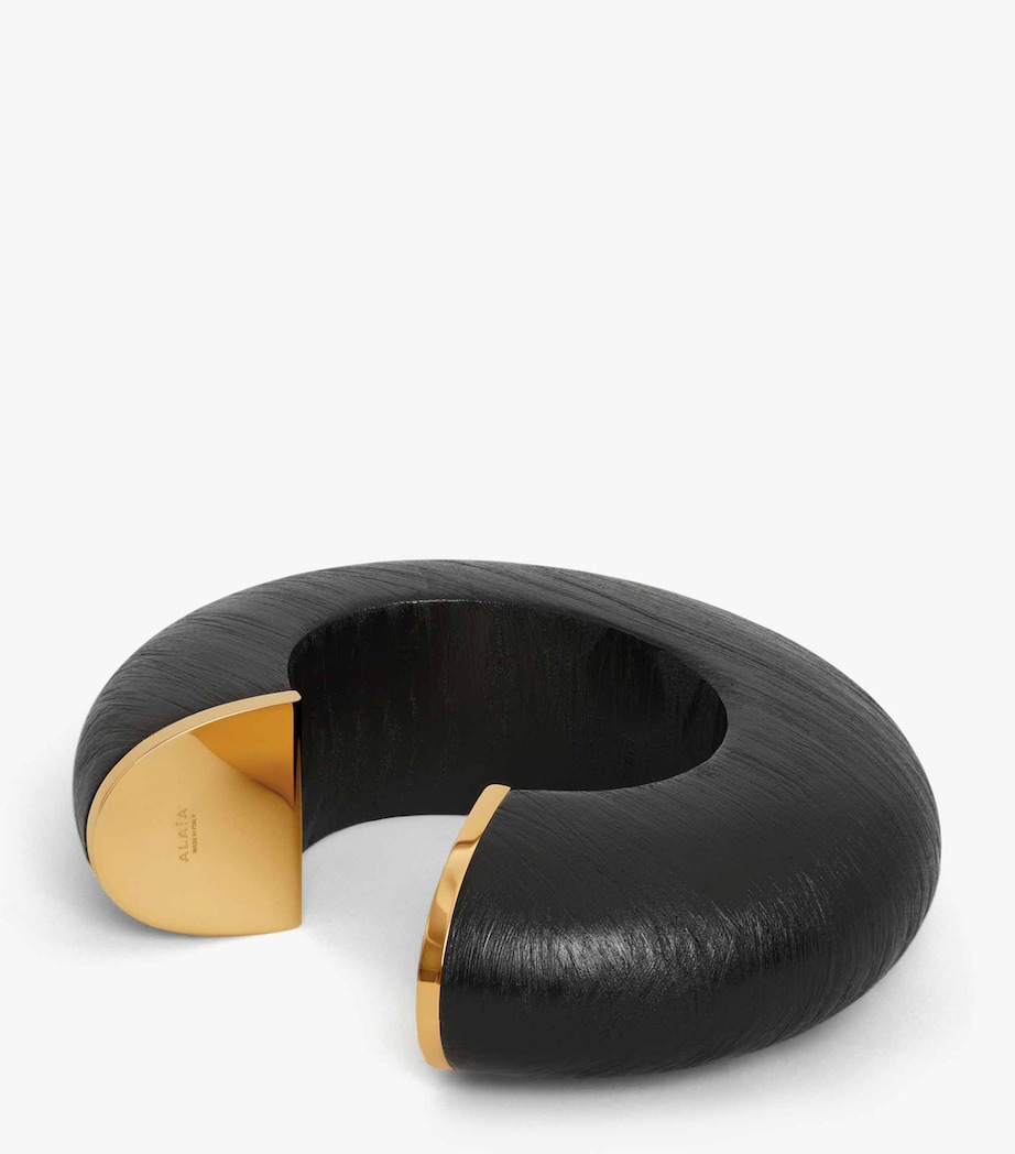 Wood and Brass Bumper Cuff MARRON Image 2