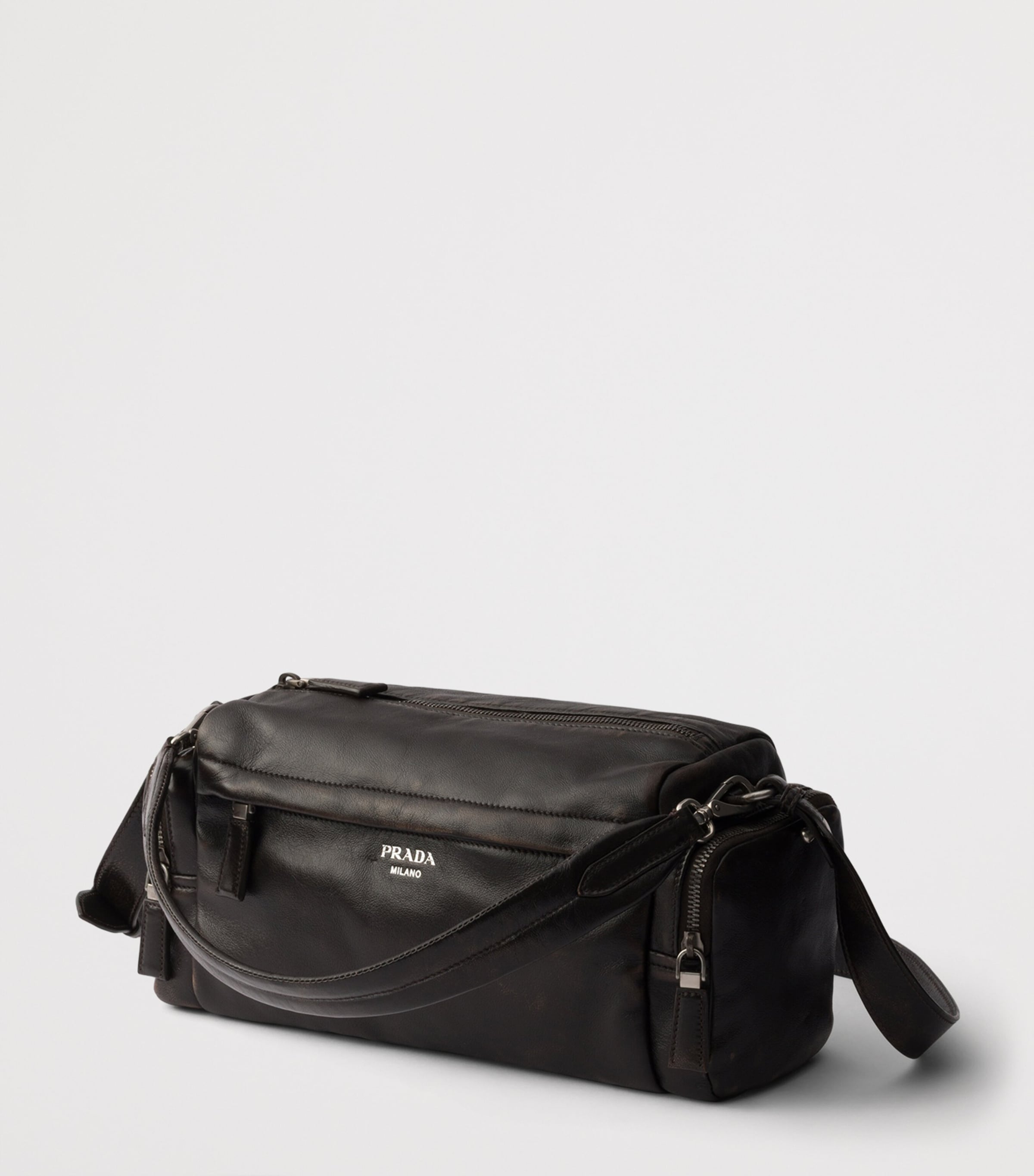 Prada Nappa Leather Shoulder Bag Brown Image 2