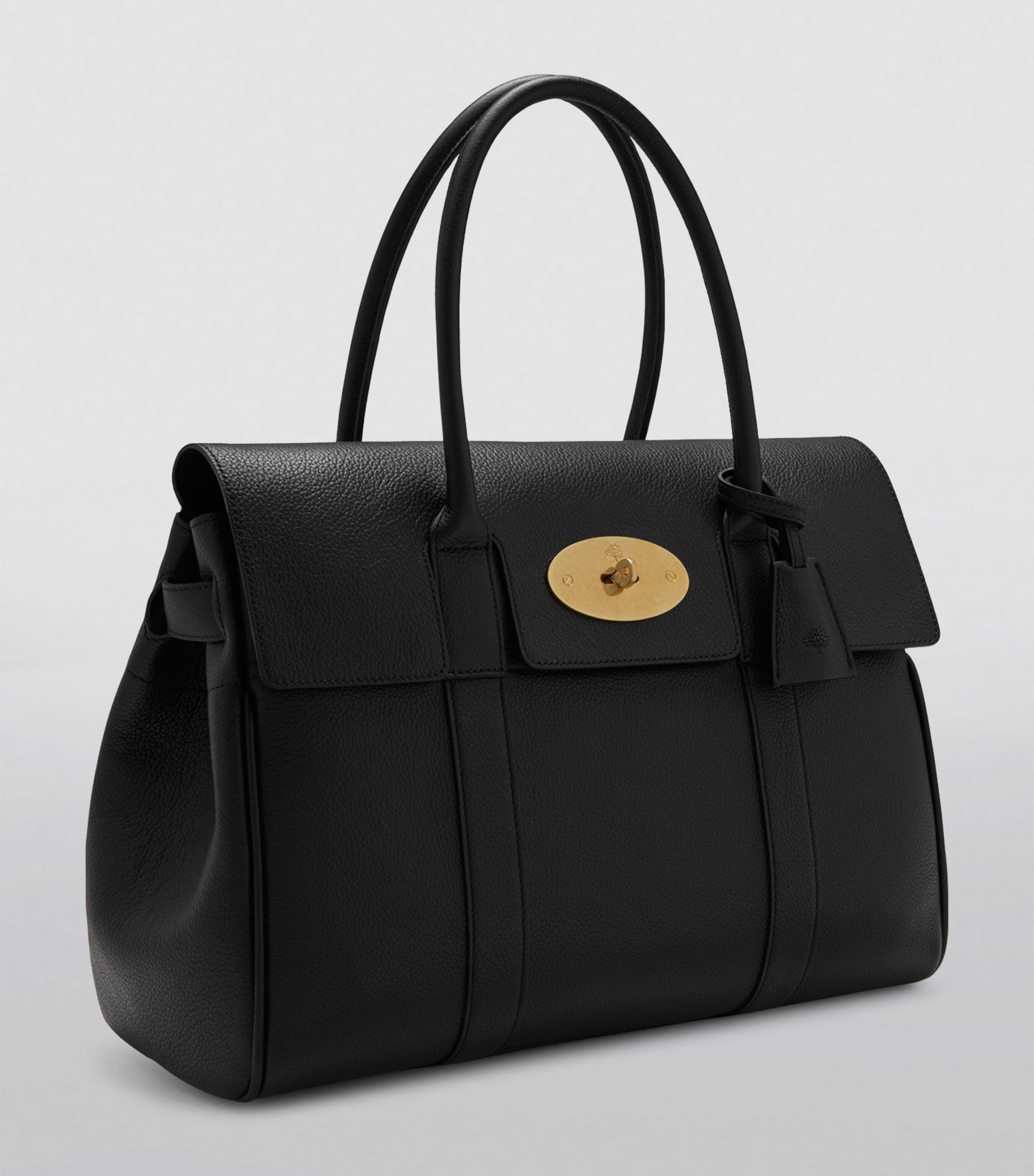 Leather Bayswater Shoulder Bag BLACK-BRASS Image 3