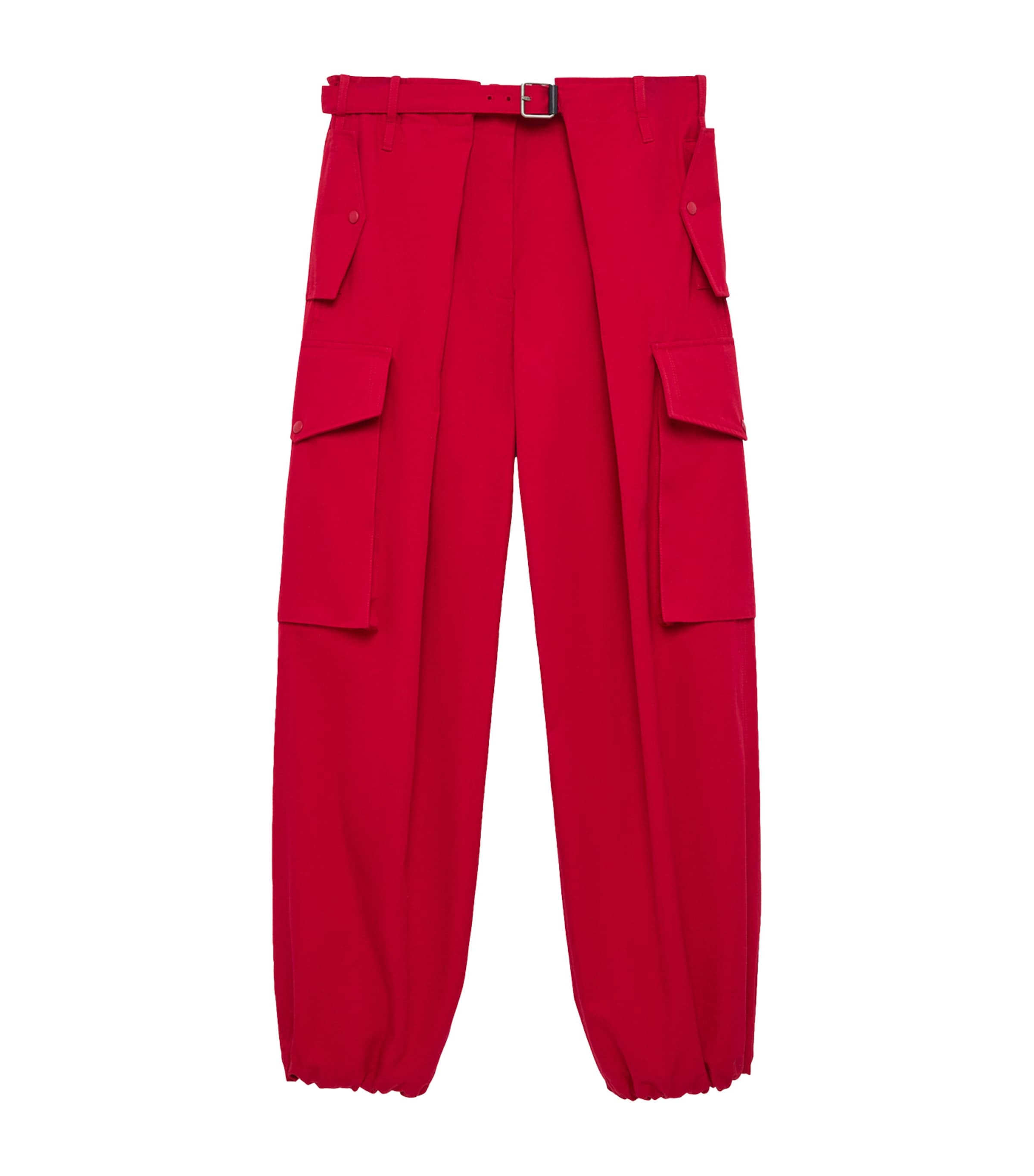 LOEWE Cotton-Silk Cargo Trousers Red Image 1