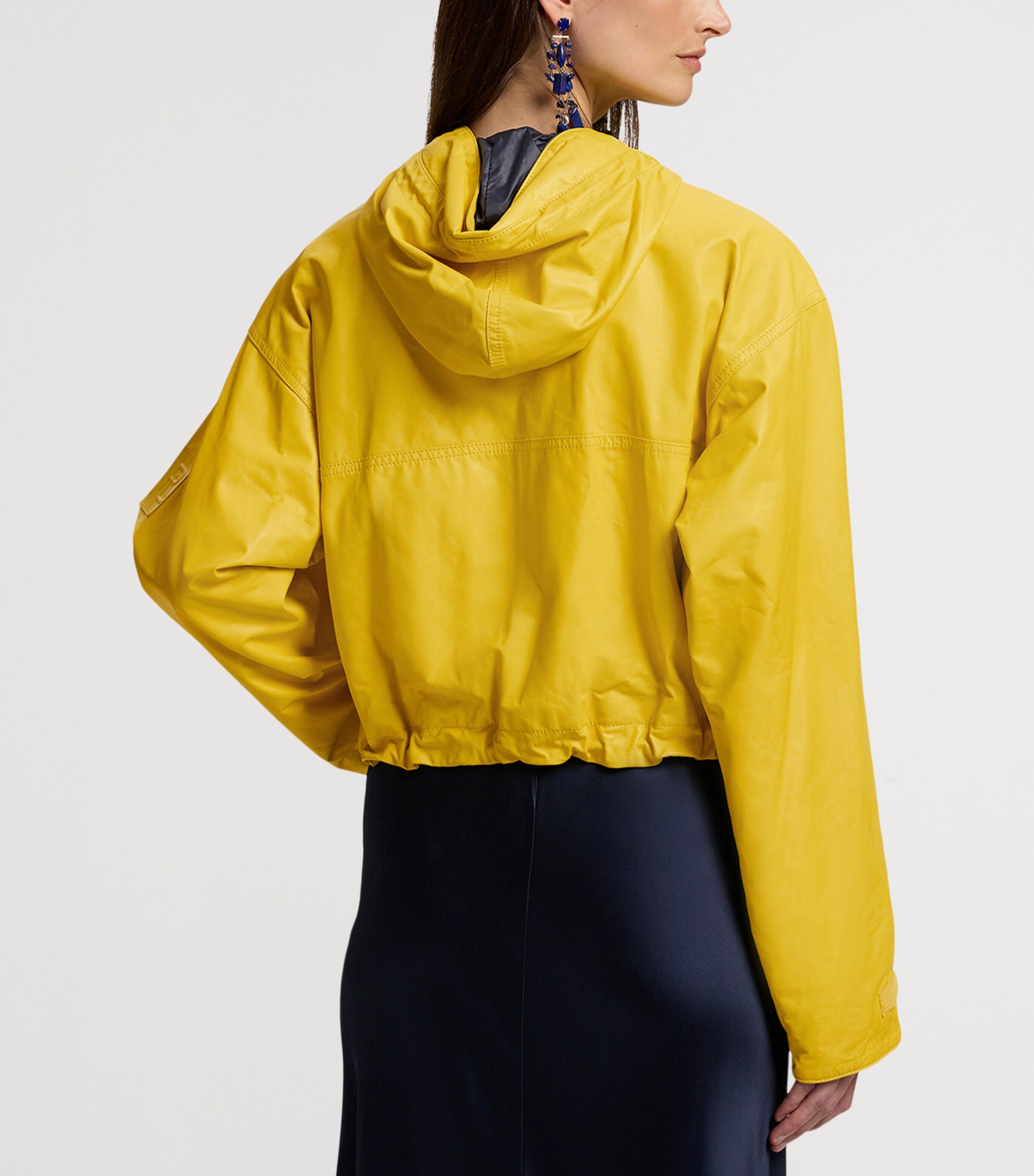 Ferra Cropped Calfskin Jacket YELLOW Image 9