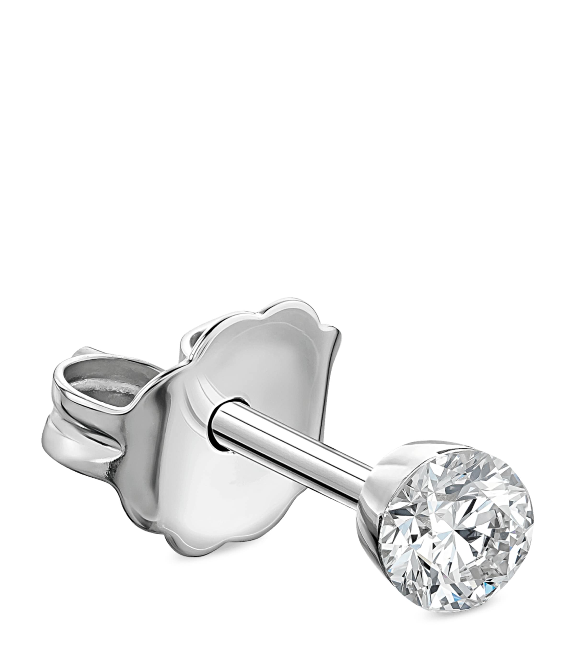 Gold Invisible Set Diamond Stud Earring (2mm) WHITE GOLD Image 1