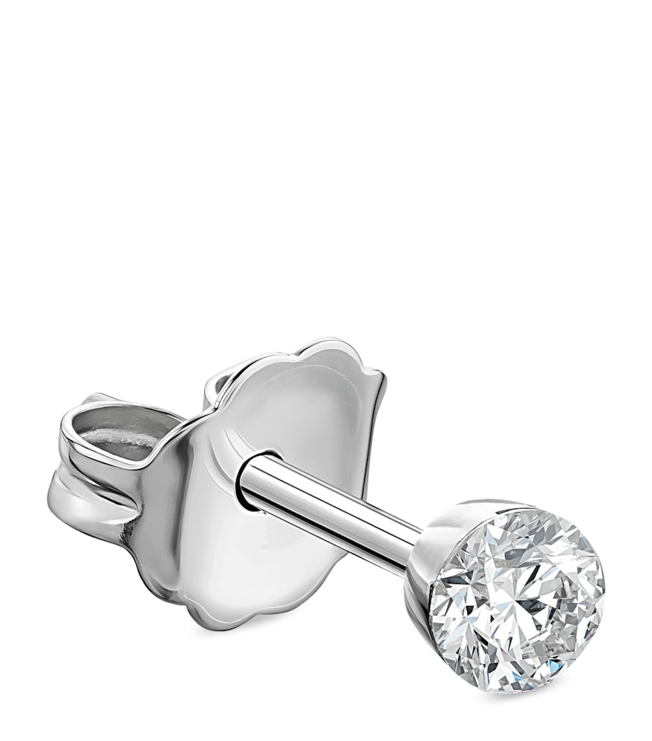 Gold Invisible Set Diamond Stud Earring (2mm) WHITE GOLD Image 1