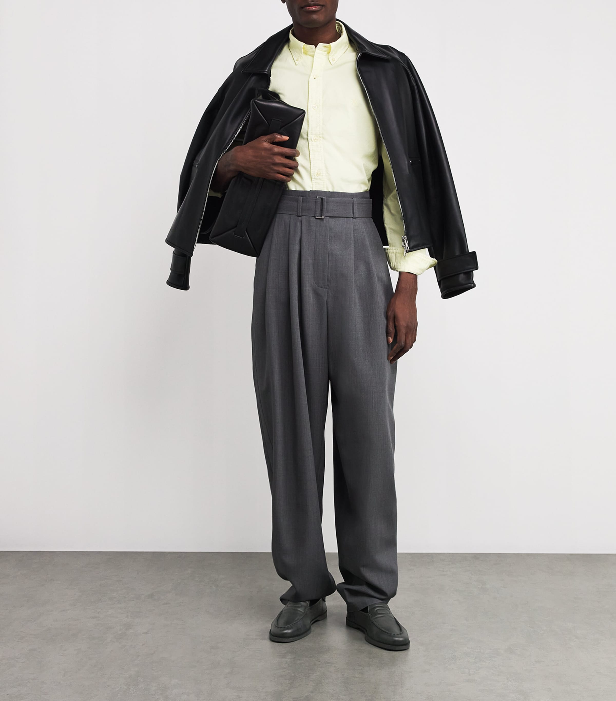 Leather Pace Loafers BLACK Image 6