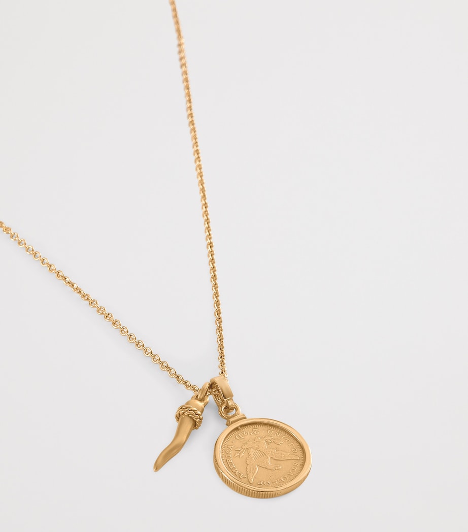 Medal and Horn Necklace ZOO00-GOLD Image 2