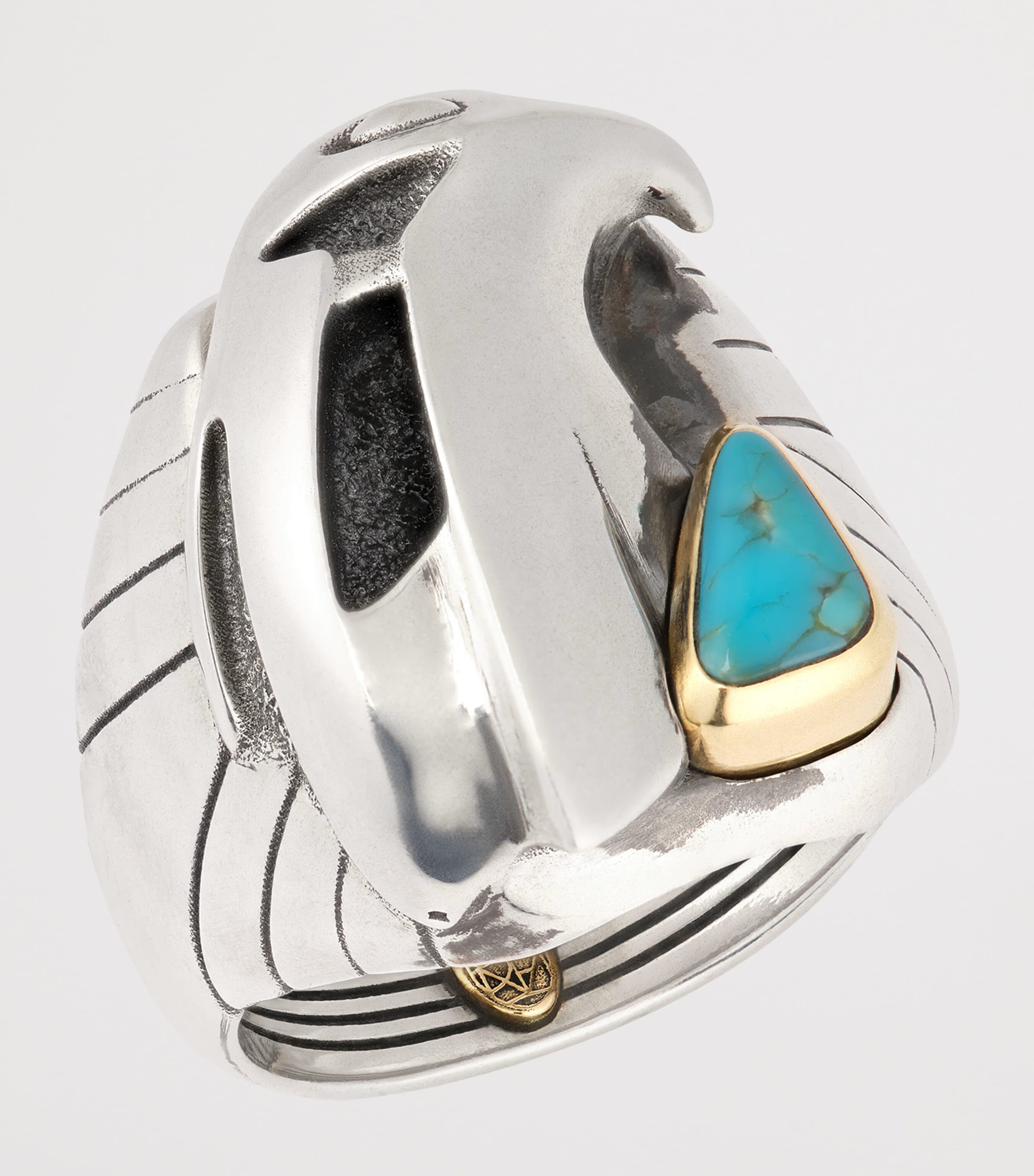 Jacques Marie Mage Electrum and Turquoise Atian Ring Electrum Image 3