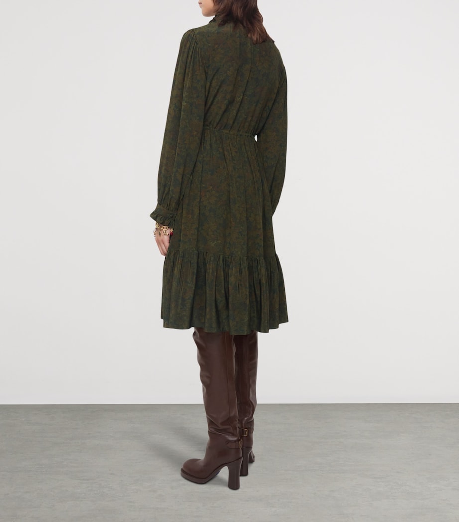 Silk Crepe Foliage Midi Dress MOAT IP PATTERN Image 3