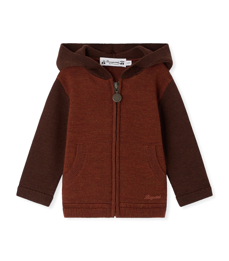 Bonpoint Wool Zip-Up Hoodie (6-18 Months) Praline Image 1