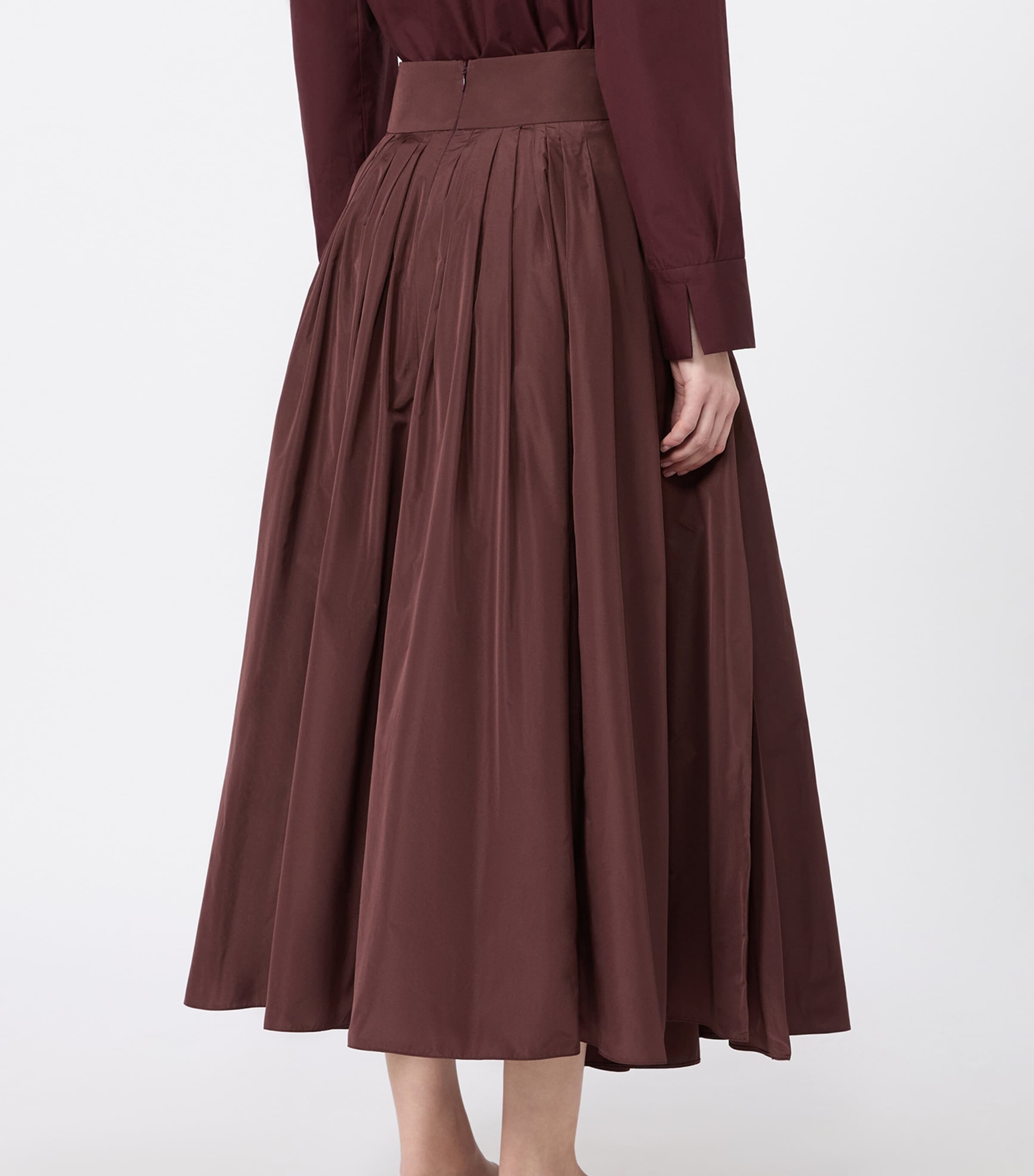 Max Mara Womens Pleated Maxi Skirt Bordeaux Image 4
