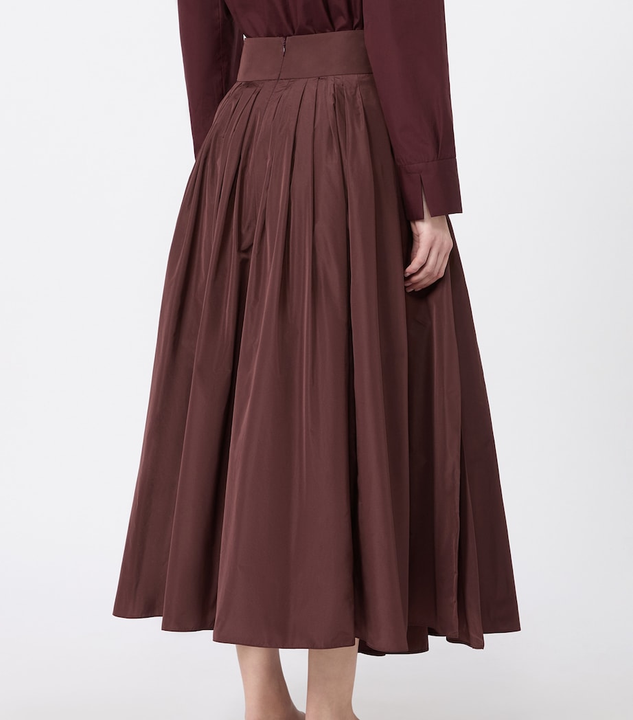 Max Mara Womens Pleated Maxi Skirt Bordeaux Image 4