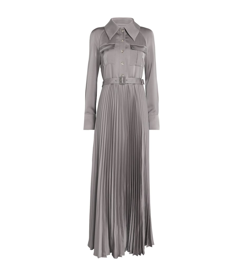 Pleated Shirt Maxi Dress GREY Image 1