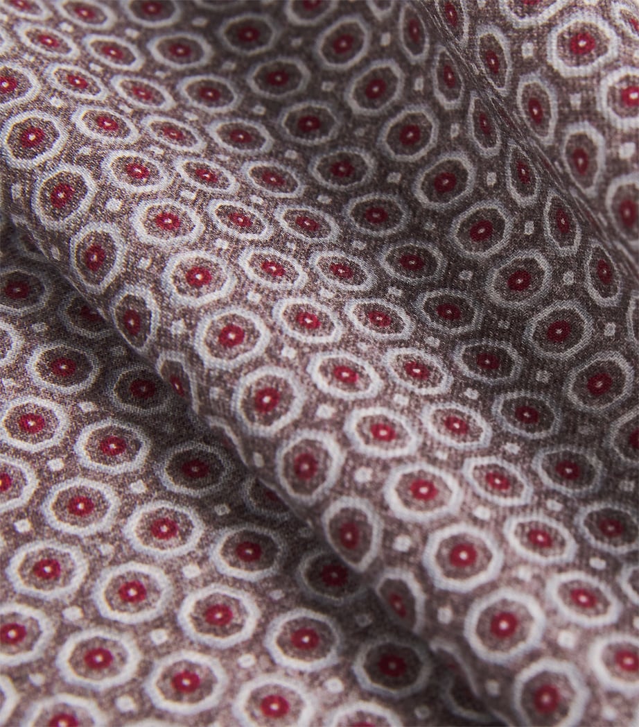 Eleventy Cotton-Wool Geometric Pocket Square Moro, Grigio Ch E Ro Image 3