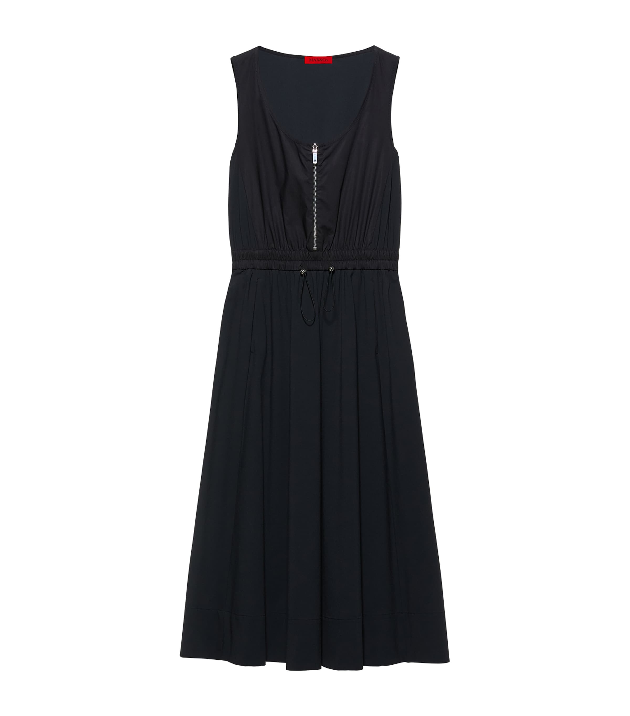MAX&Co. Womens Jersey Zip Midi Dress Black Image 1