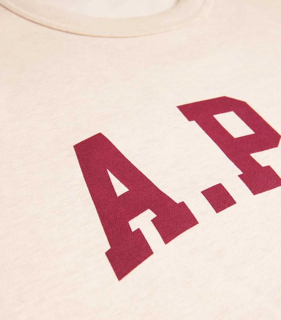 Cotton Varsity Logo Sweatshirt ECRU CHINE / ROUGE Image 5
