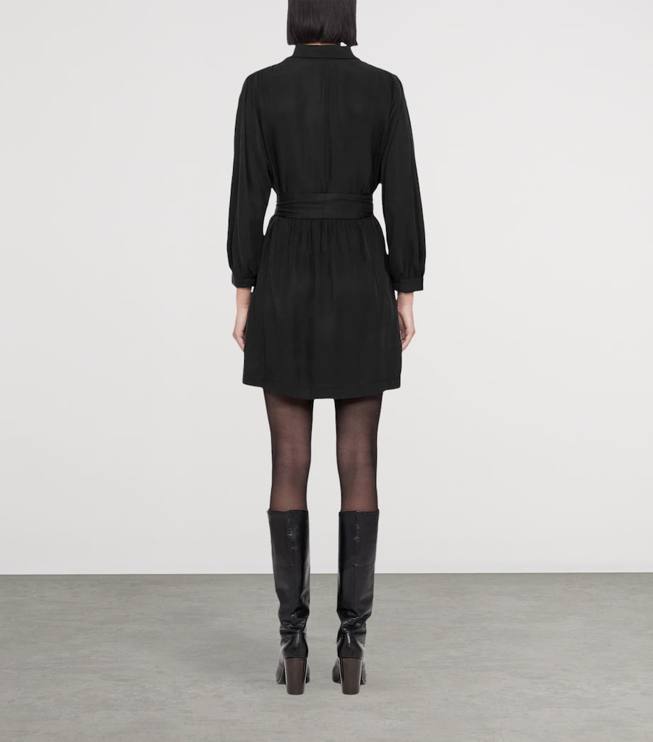 AllSaints Womens Noora Shirt Dress Washed Black Image 7
