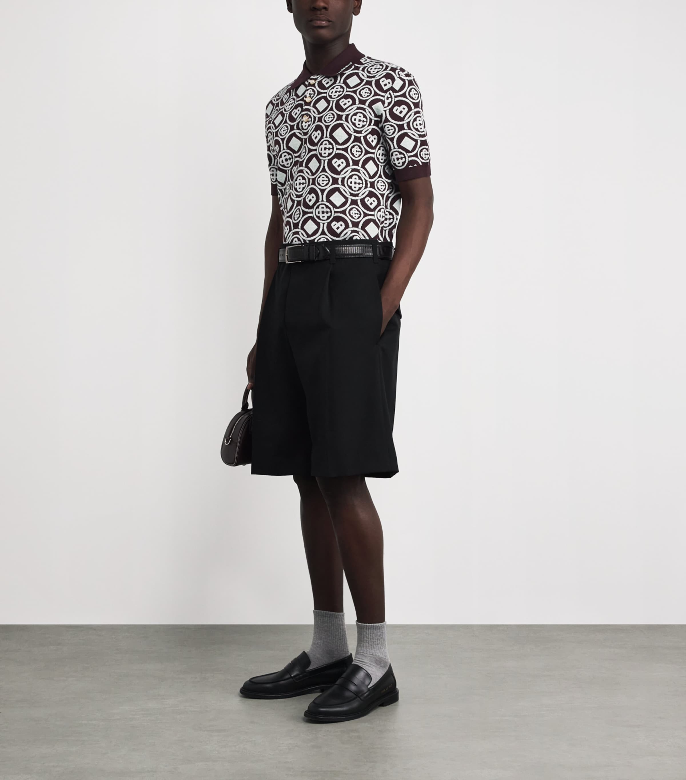 Cotton Monogram Polo Shirt AUBERGINE Image 2