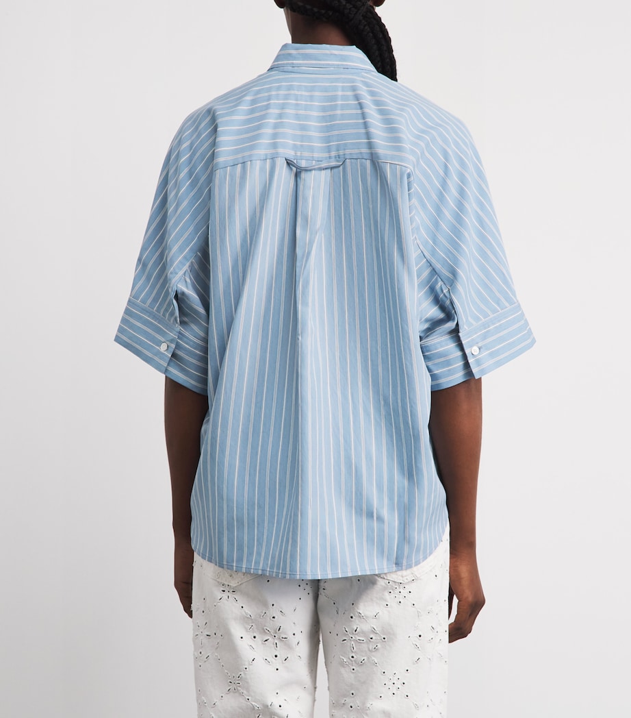 Citizens of Humanity Womens Stripe Claire Origami Shirt Capri Stripe Image 5