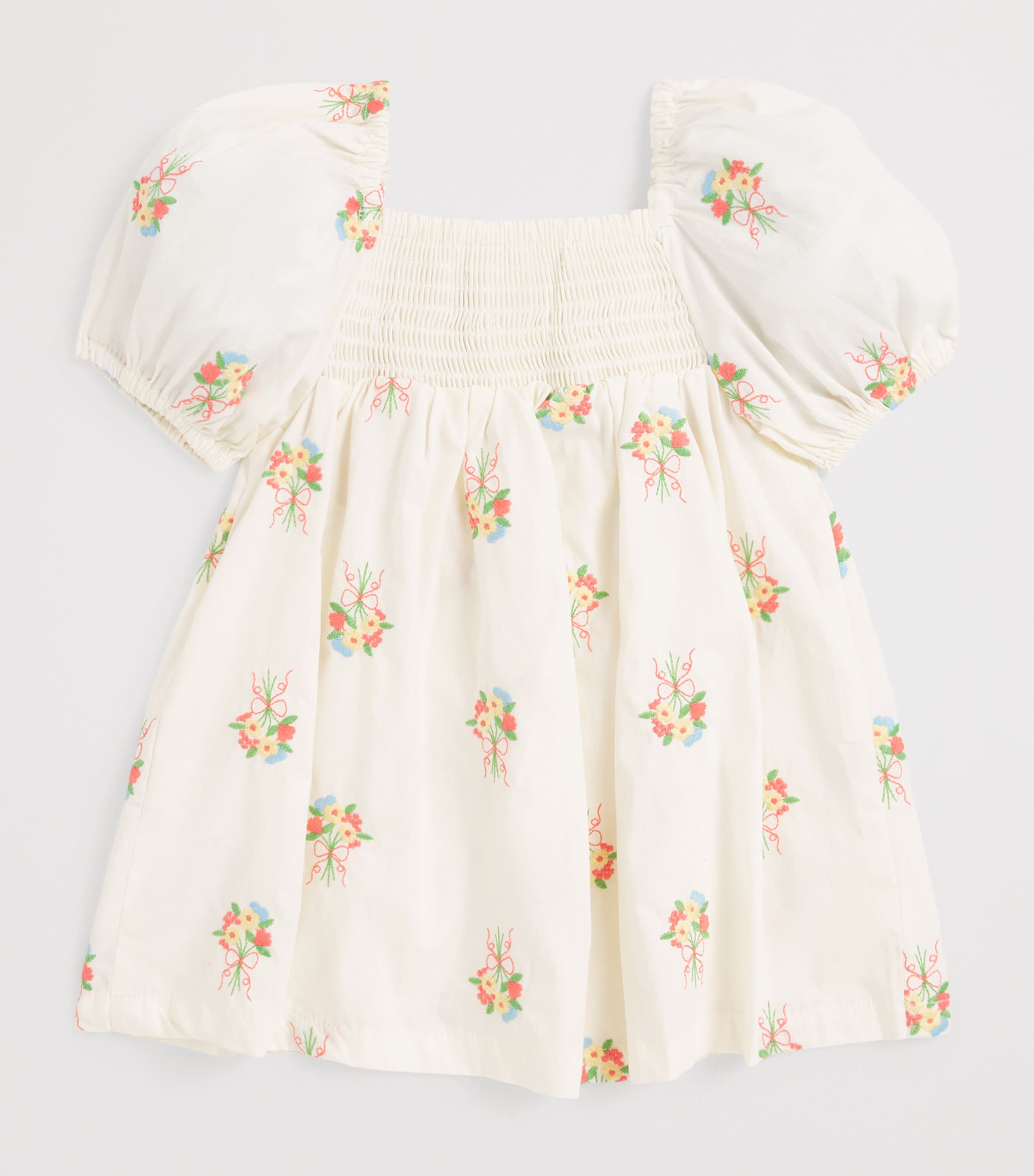 Gingersnaps Cotton Embroidered Floral Dress (3-36 Months) Multiolor Image 2