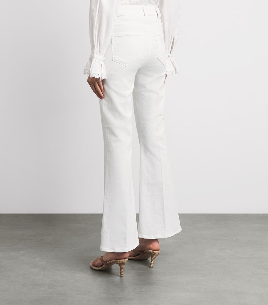 PAIGE Womens Marlow Skimmer High-Rise Flared Jeans Crisp White Image 5
