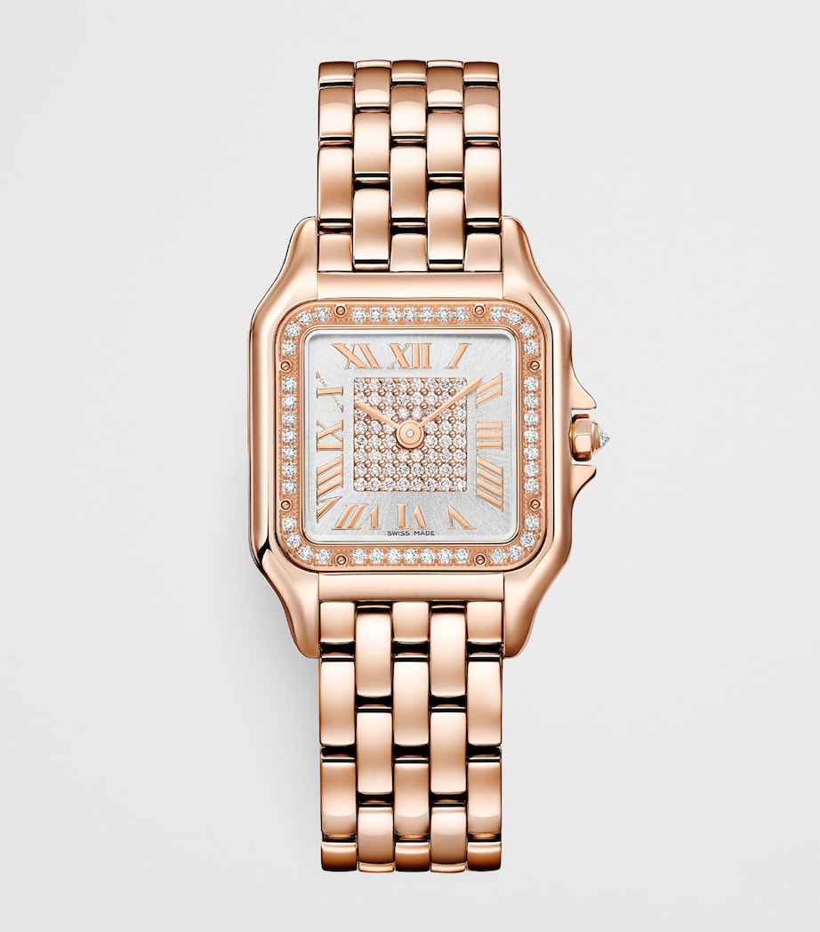 Medium Rose Gold and Diamond Panthère de Cartier Watch 27mm SILVERED Image 2