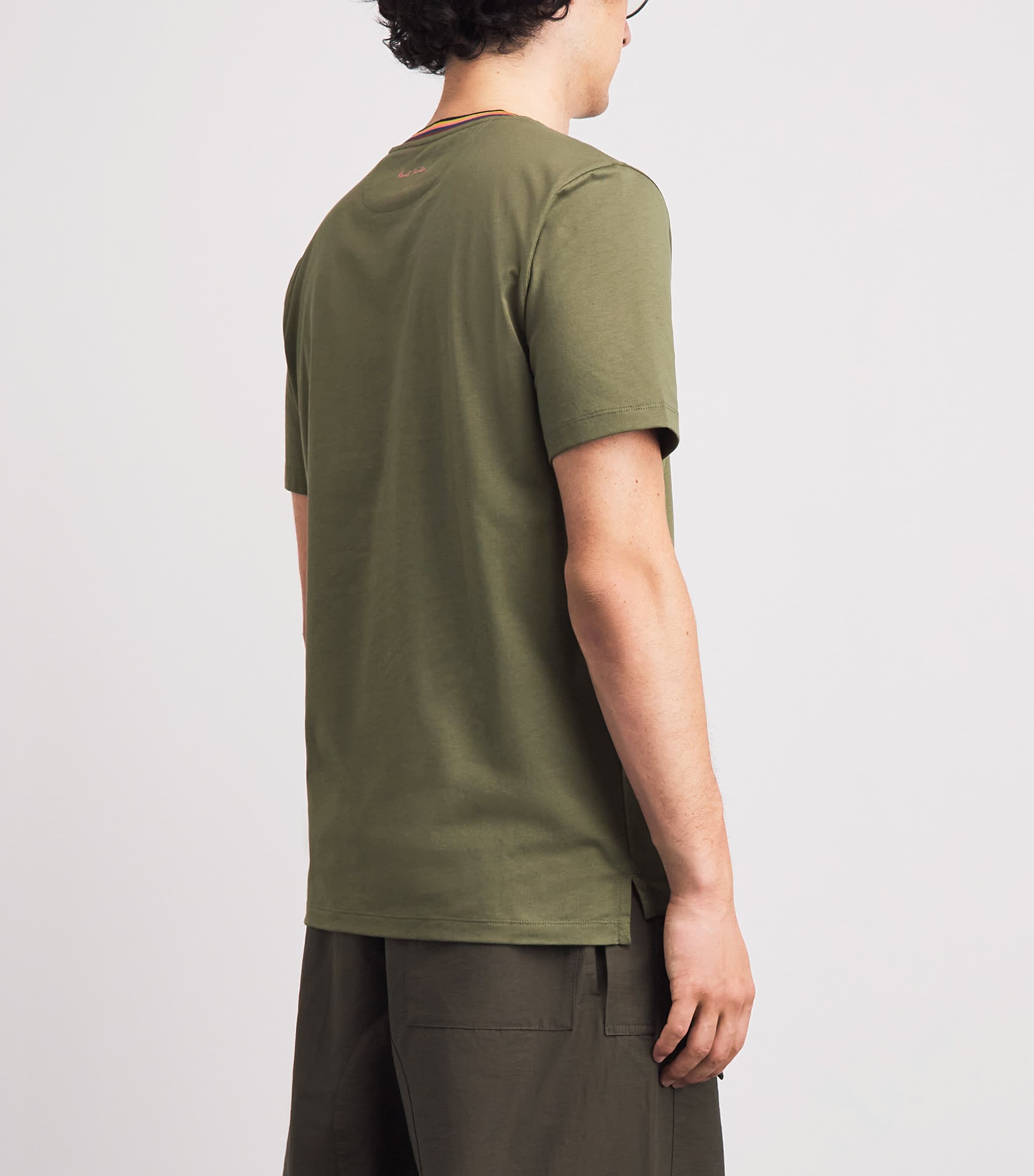 Paul Smith Mens Cotton Artistic Trim T-Shirt Green Image 5
