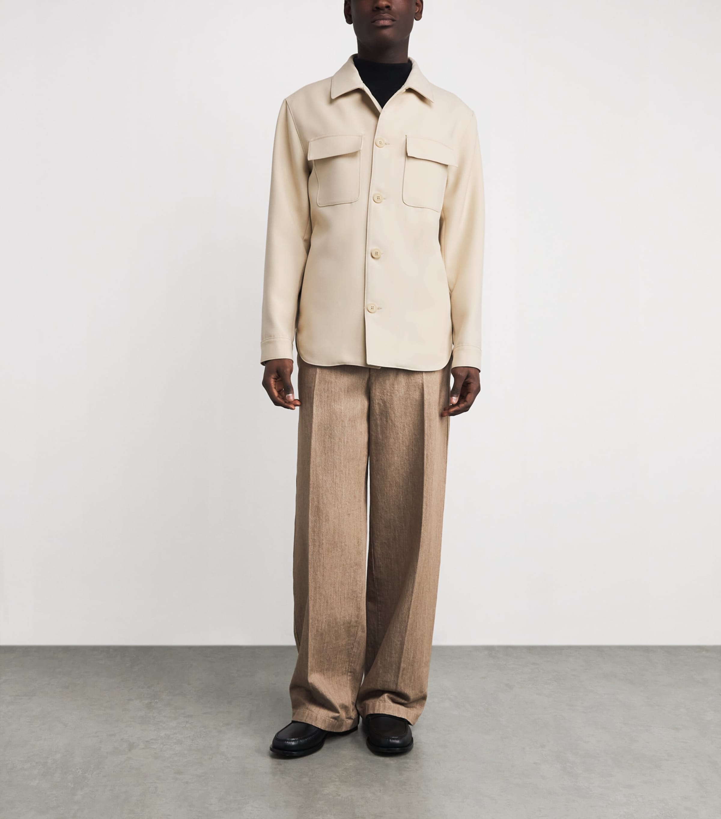 Pocket-Detail Overshirt BEIGE Image 2