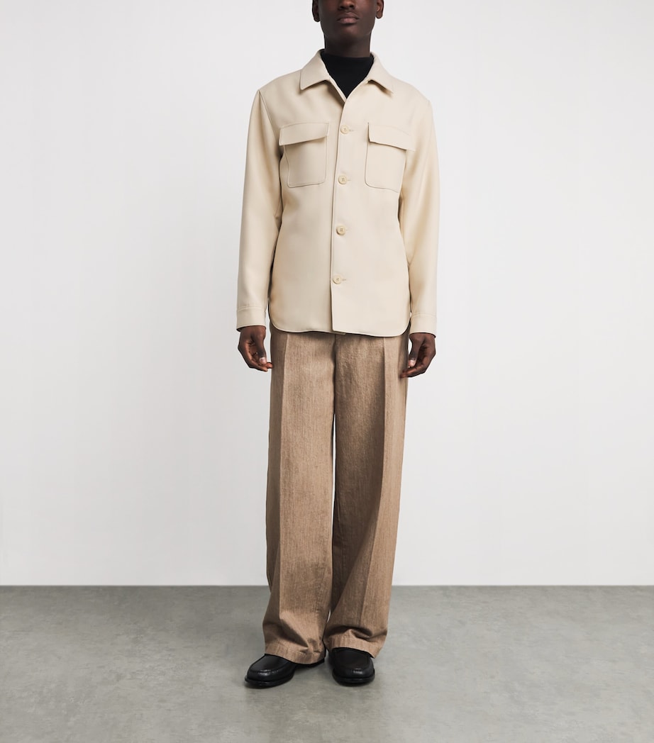 Pocket-Detail Overshirt BEIGE Image 2