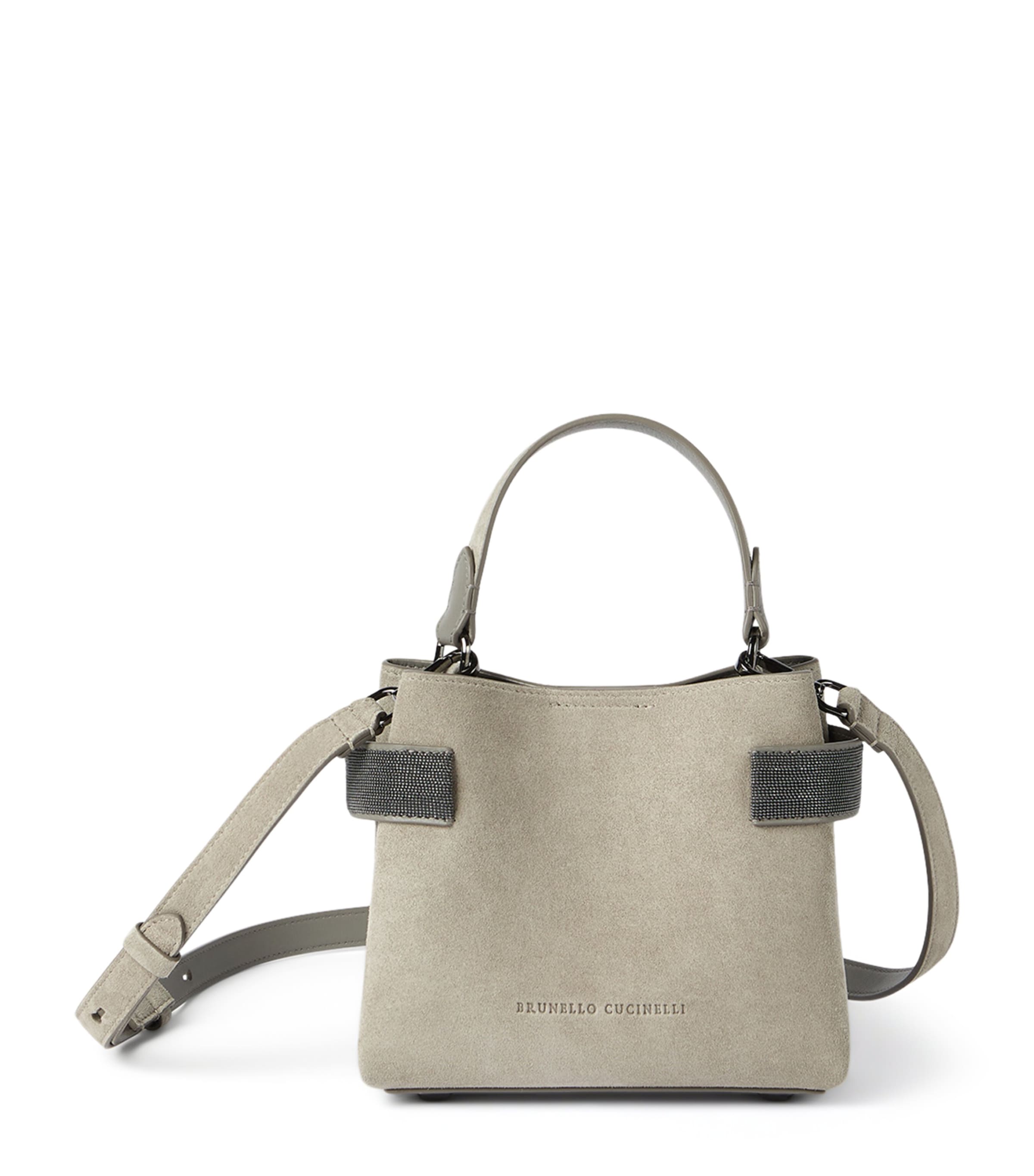 Brunello Cucinelli Small Suede Essence Top-Handle Bag Image 1