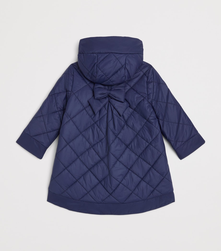 Monnalisa Bow Puffer Jacket (2-12 Years) Blu Scuro Image 2