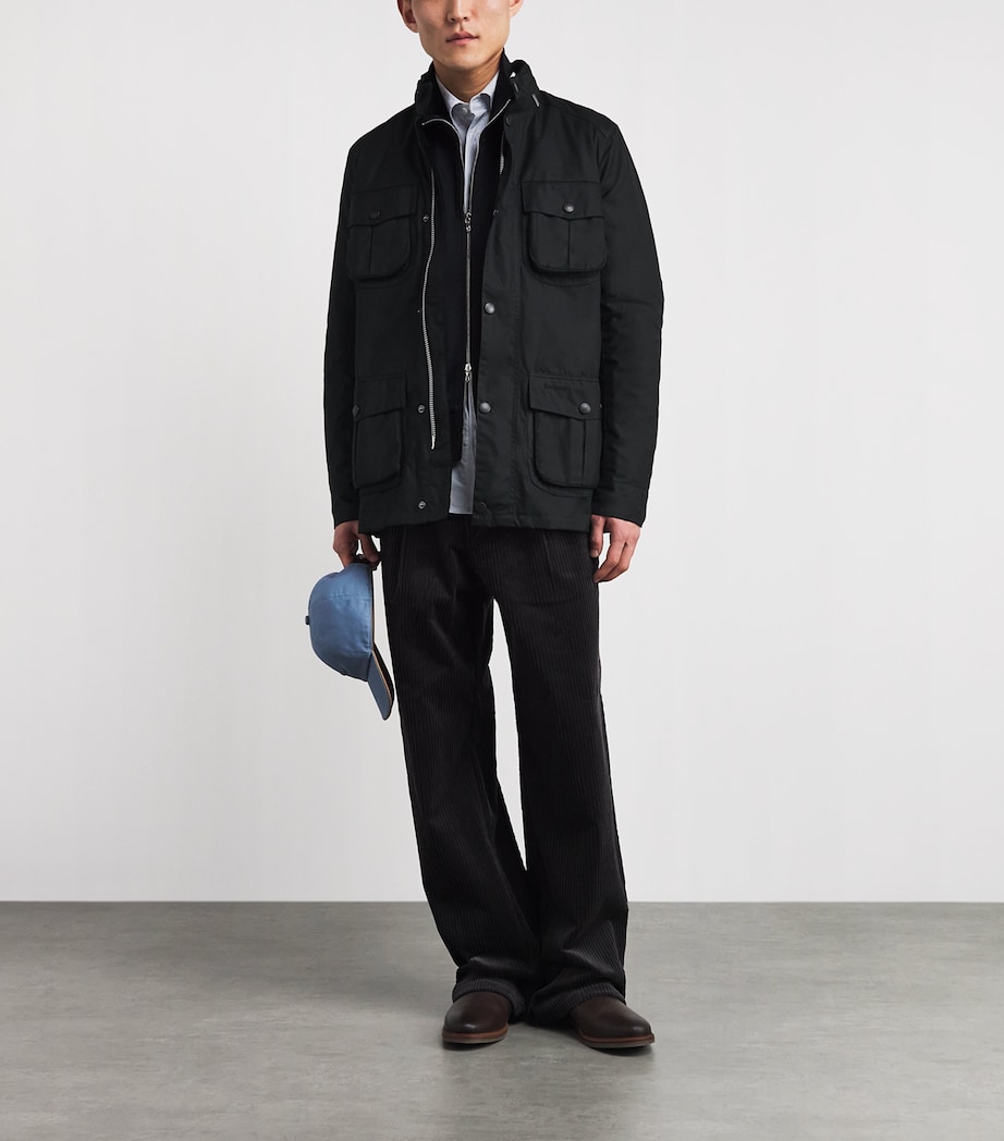 Cotton Waxed Jacket BLACK Image 2